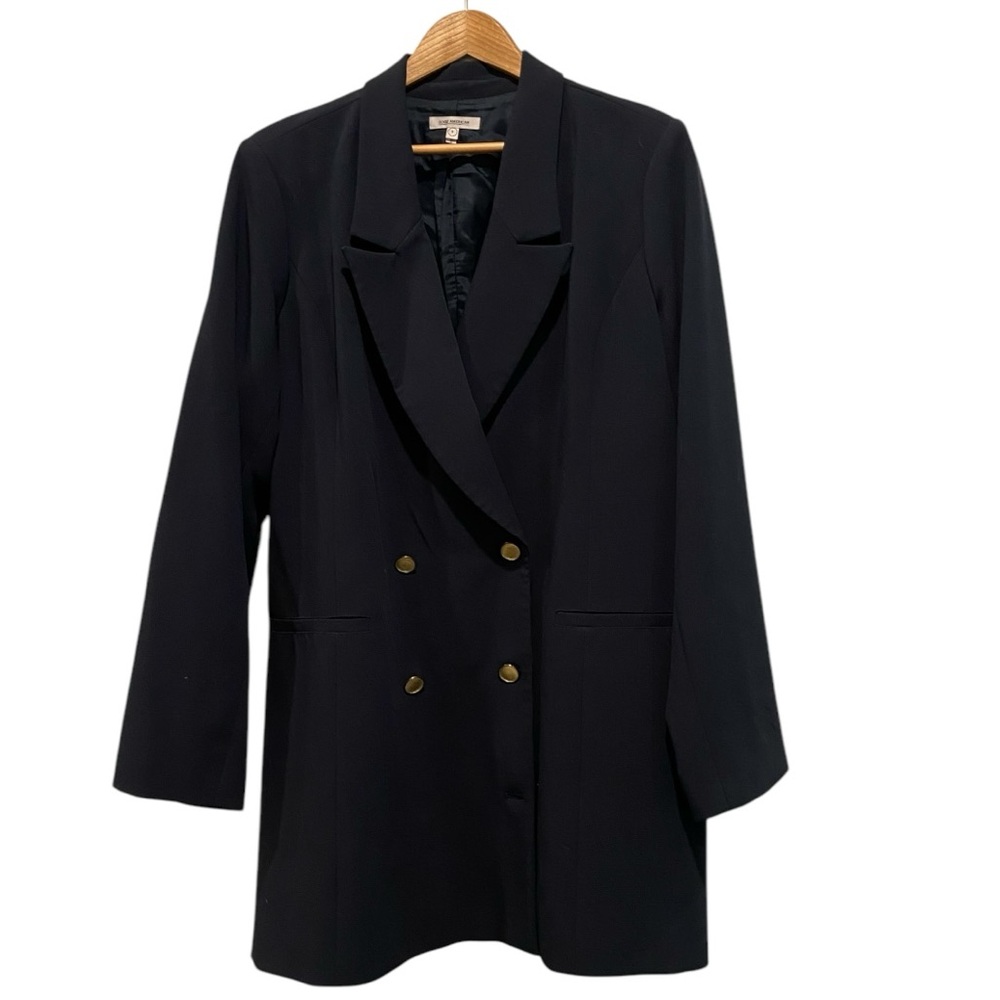 Good American Double-Breasted Women's Blazer dark navy. Sz 2XL